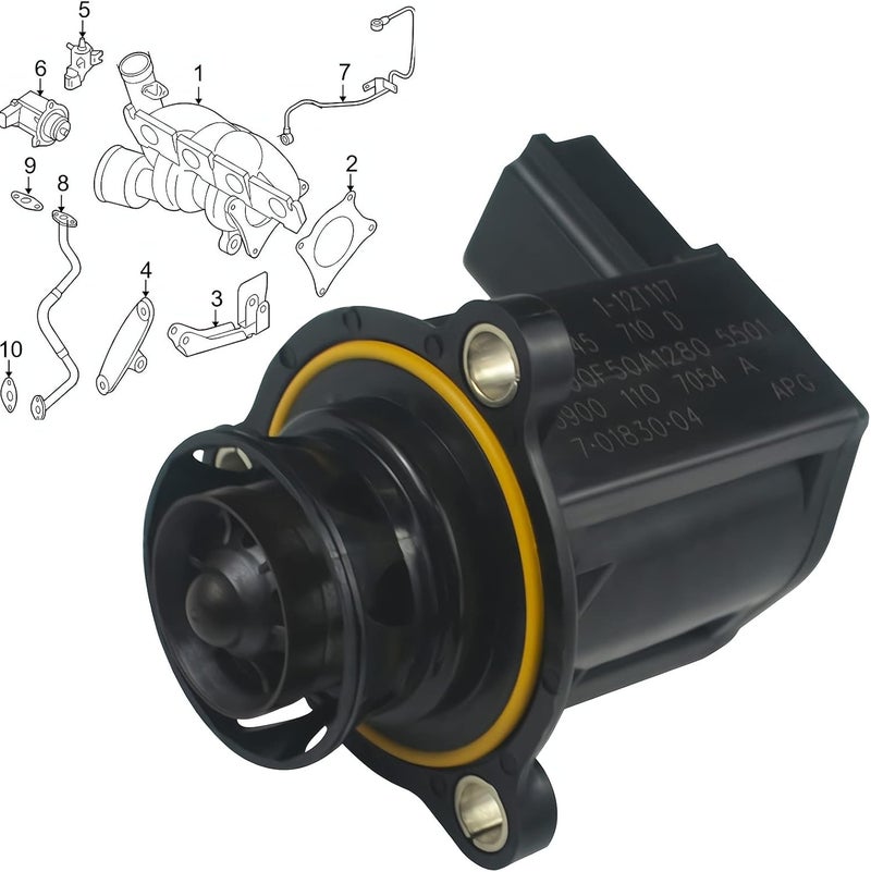 NFSpeeding Turbo Diverter Valve Fits A3 A4 A5 A6 S6 S7 Q5 TT Turbo Turbocharger Cut Off Bypass Diverter Valve Fits Golf R Passat Tiguan GTI Replace 06H145710D 911-240 - Image 2